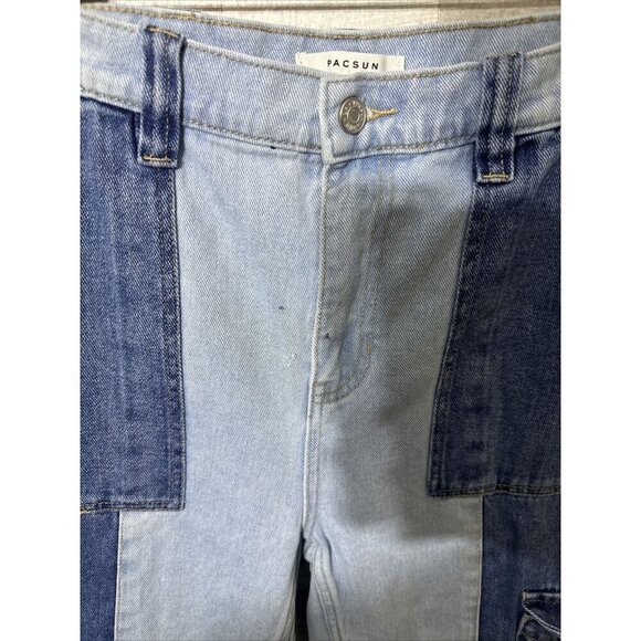 Women’s Pacsun Denim Jeans Patch Work Cargo Style Size 27 - Picture 13 of 16